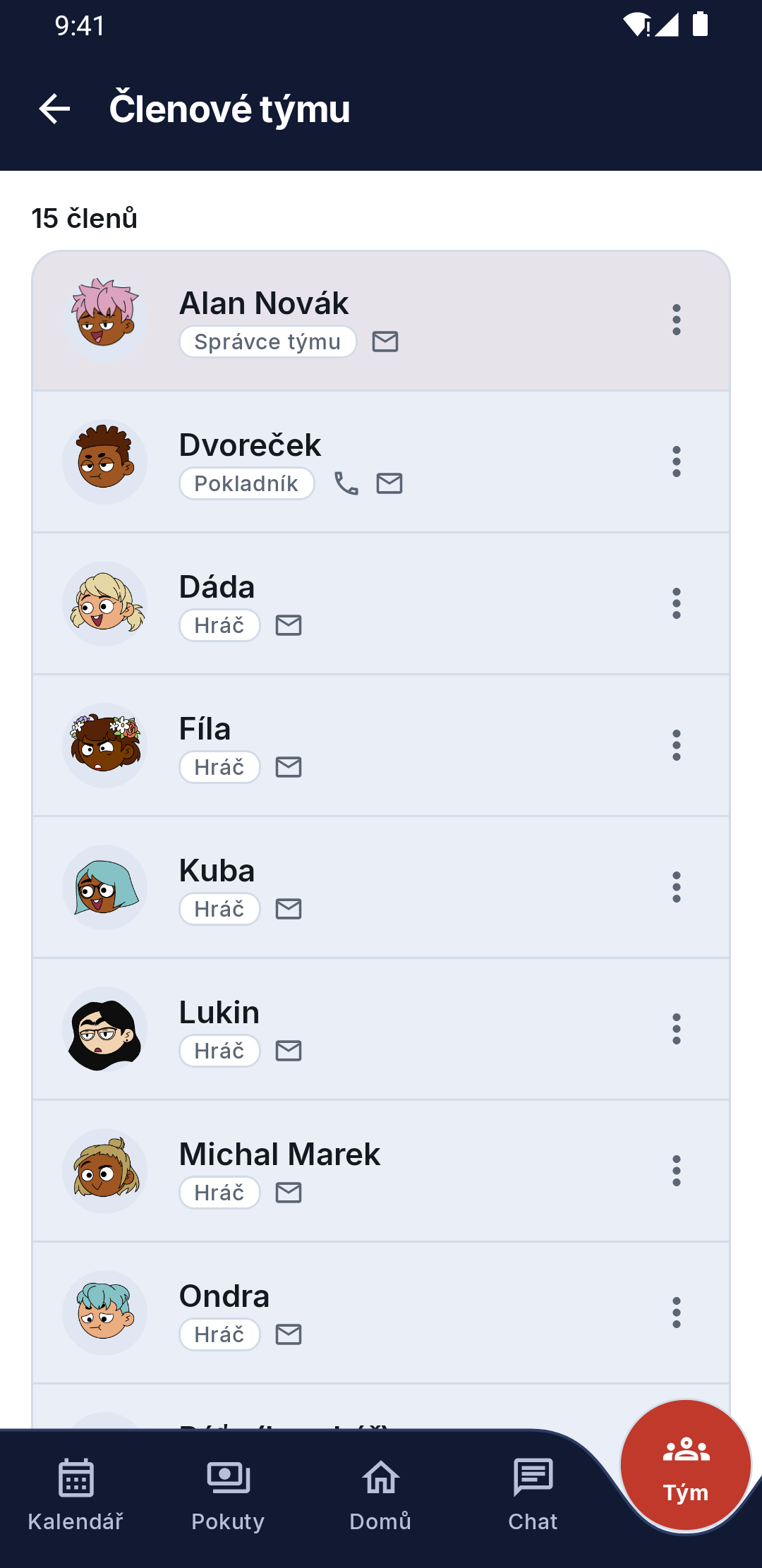 Soupiska týmu